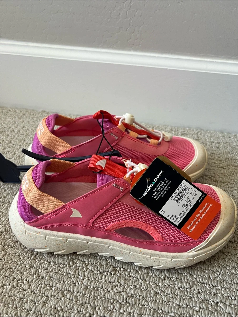 Rugged Shark Girls' Trek Sandal size3 NWT $15